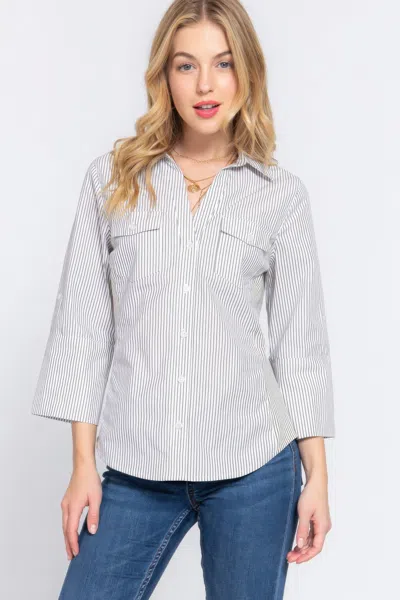 Fashnzfab Long Slv Y/d Stripe Woven Shirt In Multi