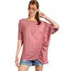 Fashnzfab Loose Fit And Ruched Detailing Top In Multi
