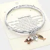 Fashnzfab Lords Prayer Message Angel Wing Heart Jesus Charm Bangle Bracelet Three Tone In Multi