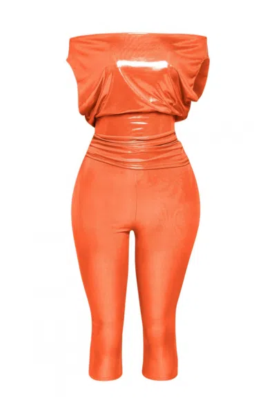 Fashnzfab Lose Fit Shimmer Top And Capri Set