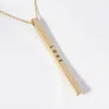 Fashnzfab Love Brass Metal Bar Pendant Necklace In Gold