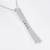 Fashnzfab Love Brass Metal Bar Pendant Necklace In Silver
