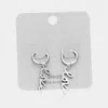 Fashnzfab Love Brass Metal Huggie Earrings In Metallic