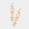Fashnzfab Love Cz Message Link Dangle Evening Earrings In Gold