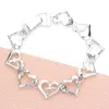 Fashnzfab Love Faith Hope Message Cross Heart Link Magnetic Bracelet Antique Silver In Multi