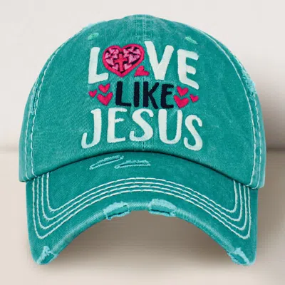 Fashnzfab Love Like Jesus Vintage Baseball Cap In Blue