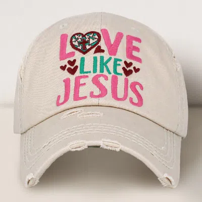 Fashnzfab Love Like Jesus Vintage Baseball Cap In Sand