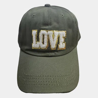 Fashnzfab Love Message Baseball Cap In Green