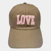 Fashnzfab Love Message Baseball Cap In Sand