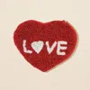 Fashnzfab Love Message Heart Shaped Seed Beaded Mini Pouch Bag In Red