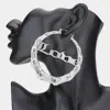 Fashnzfab Love Metal Bamboo Hoop Message Pin Catch Earrings - Rhodium In Metallic