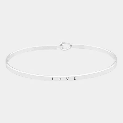 Fashnzfab Love Thin Metal Hook Bracelet Rhodium In Multi