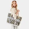 Fashnzfab Love Yourself Animal Pattern Beach Bag In Sand