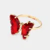 Fashnzfab Lucite Butterfly Ring - Lucite In Gold