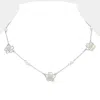 Fashnzfab Lucite Flower Station Necklace In Metallic