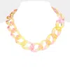 Fashnzfab Lucite Resin Chain Link Necklace In Multi