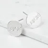 Fashnzfab Luck Disk Stud Earrings In Silver