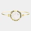 Fashnzfab Luck Love Happiness Lucky Four Leaf Clover Hook Bracelet Antique Gold In Gold