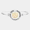 Fashnzfab Luck Love Happiness Lucky Four Leaf Clover Hook Bracelet Antique Rhodium In Gray