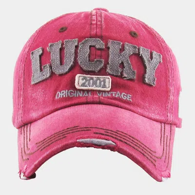 Fashnzfab Lucky 2001 Original Vintage Baseball Cap In Pink