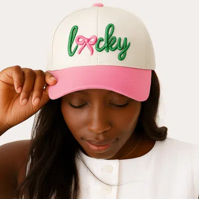 Fashnzfab Lucky Message Embroidered Five Panel Canvas Snapback Baseball Cap In Multi