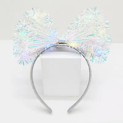 Fashnzfab Luminous Tinsel Bow Pointed Party Headband In Multi