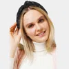 Fashnzfab Lurex Check Patterned Knot Burnout Headband In Black