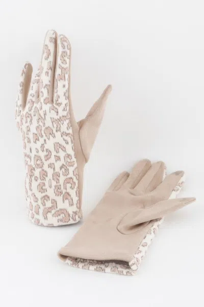 Fashnzfab Lurex Leopard Pattern Smart Gloves In Multi