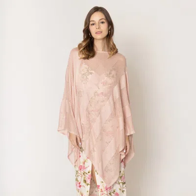 Fashnzfab Lurex Mesh Poncho In Purple