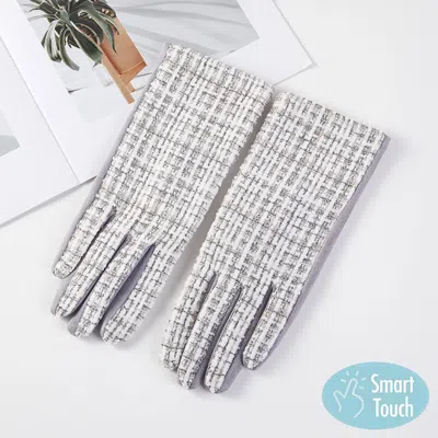 Fashnzfab Lurex Tweed Smart Touch Winter Gloves In Green