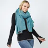 Fashnzfab Lurex Woven Oblong Scarf/shawl In Blue