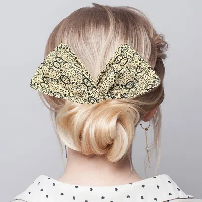 Fashnzfab Luxury Patterned Deft Bun Maker Hairband In Beige