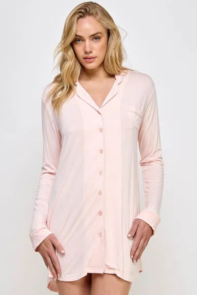 Fashnzfab Mahina Sleep Shirt In Pink