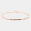 Fashnzfab Maid Of Honor Thin Metal Hook Bracelet Rose Gold In Multi