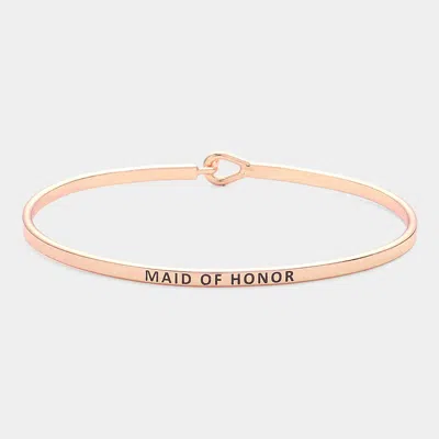 Fashnzfab Maid Of Honor Thin Metal Hook Bracelet Rose Gold In Multi