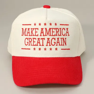 Fashnzfab Make America Great Again Message Embroidered Corduroy Baseball Cap In Multi