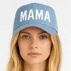 Fashnzfab Mama Embroidered Solid Baseball Cap In Blue