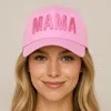 Fashnzfab Mama Embroidered Solid Baseball Cap In Pink
