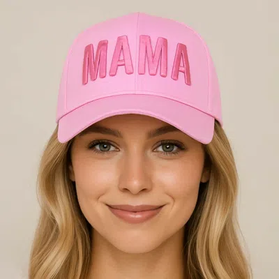 Fashnzfab Mama Embroidered Solid Baseball Cap In Pink