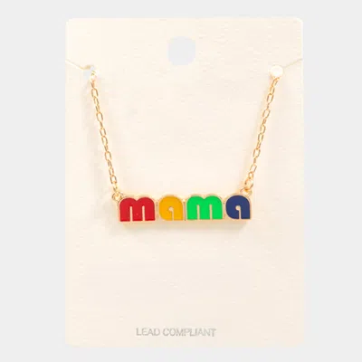 Fashnzfab Mama Enamel Message Pendant Necklace In Gold