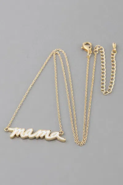 Fashnzfab Mama Lined Necklace In Gold
