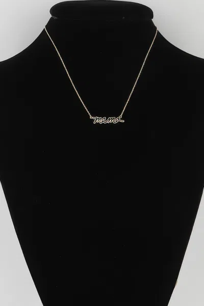 Fashnzfab Mama Lined Necklace In Metallic