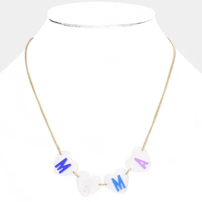 Fashnzfab Mama Message Glittered Lucite Heart Link Necklace In Gold