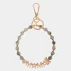 Fashnzfab Mama Message Heart Bear Pointed Semi Precious Keychain / Bracelet Gray In Gray