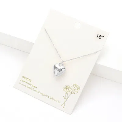Fashnzfab Mama Message Metal Heart Pendant Necklace In Multi