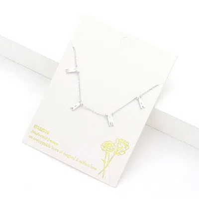 Fashnzfab Mama Message Station Metal Necklace In Silver