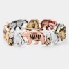 Fashnzfab Mama Metal Stretch Bracelet Three Tone In Multi