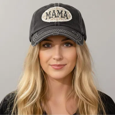Fashnzfab Mama Patch Vintage Baseball Cap In Black