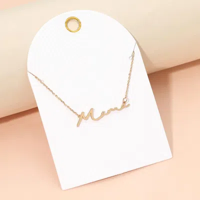 Fashnzfab Mama Script Pendant Necklace In Gold