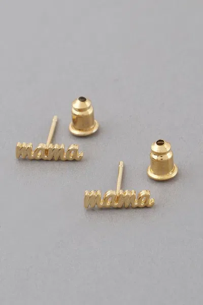 Fashnzfab Mama Stud Earrings In Gold